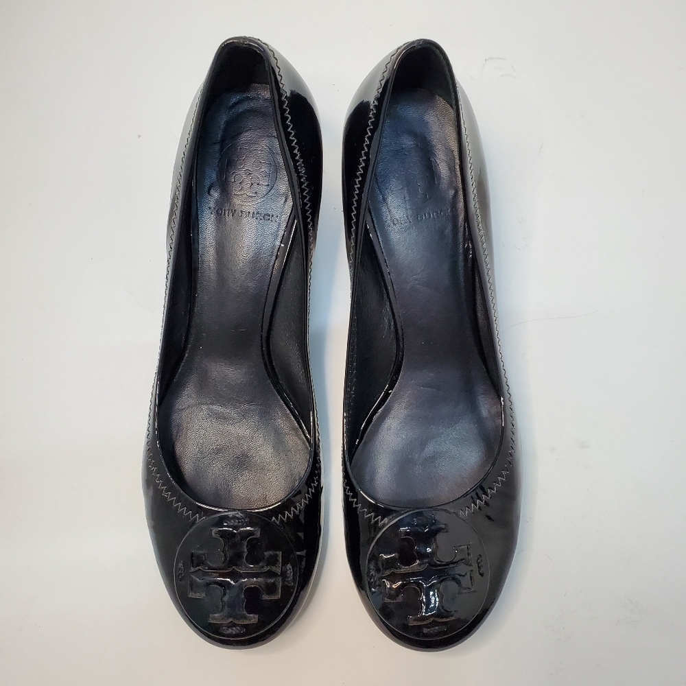 Tory Burch Block Heel Black Pumps Size 9.5